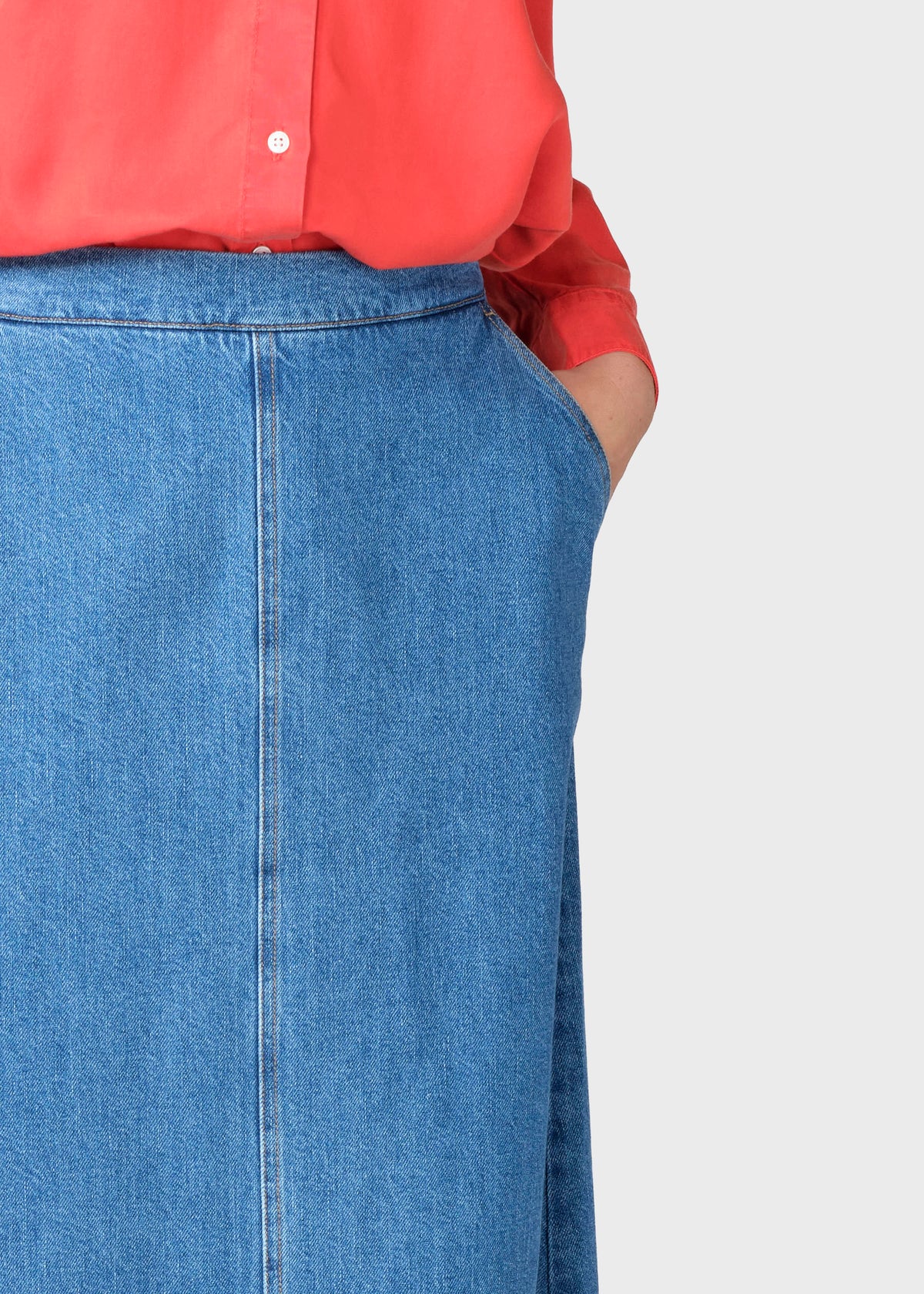 Klitmøller Collective ApS Amber denim skirt GOTS Skirts Light blue stonewash