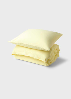 Klitmøller Collective Home Bed set - Plain - 140 x 220 + 60 x 70 Textiles Lemon sorbet