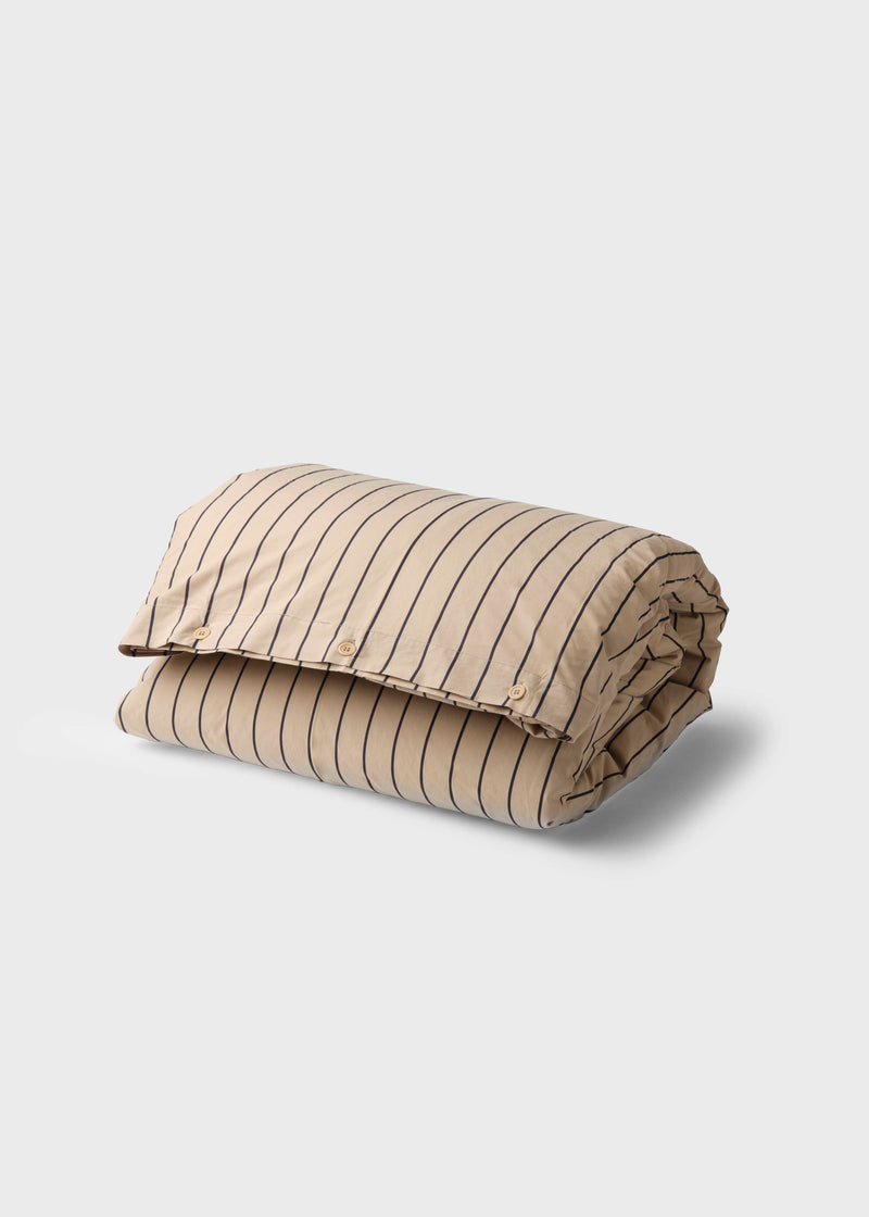 Klitmøller Collective Home Bed set - Striped - 140 x 200 + 60 x 70 Textiles Sand/navy