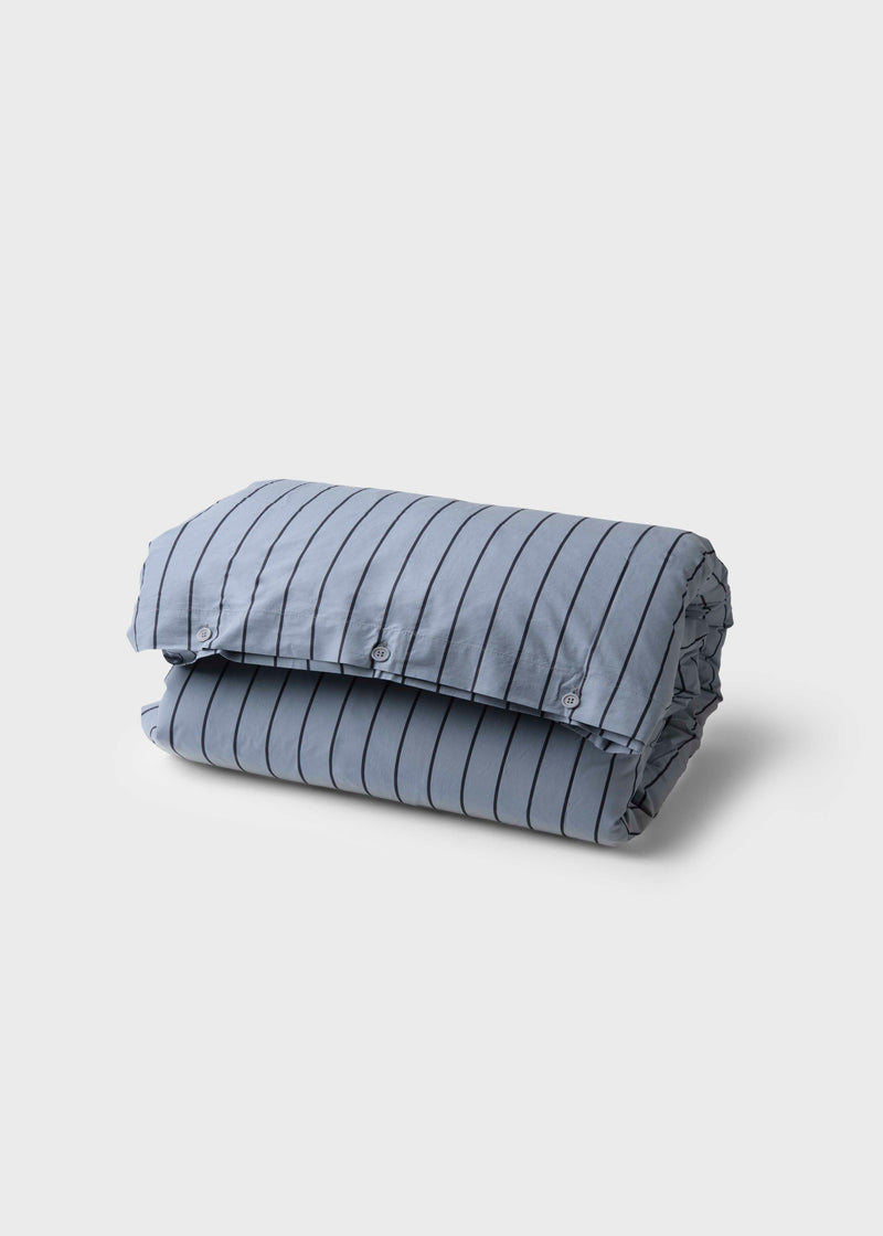 Klitmøller Collective Home Bed set - Striped - 140 x 220 + 60 x 70 Textiles Light blue/navy