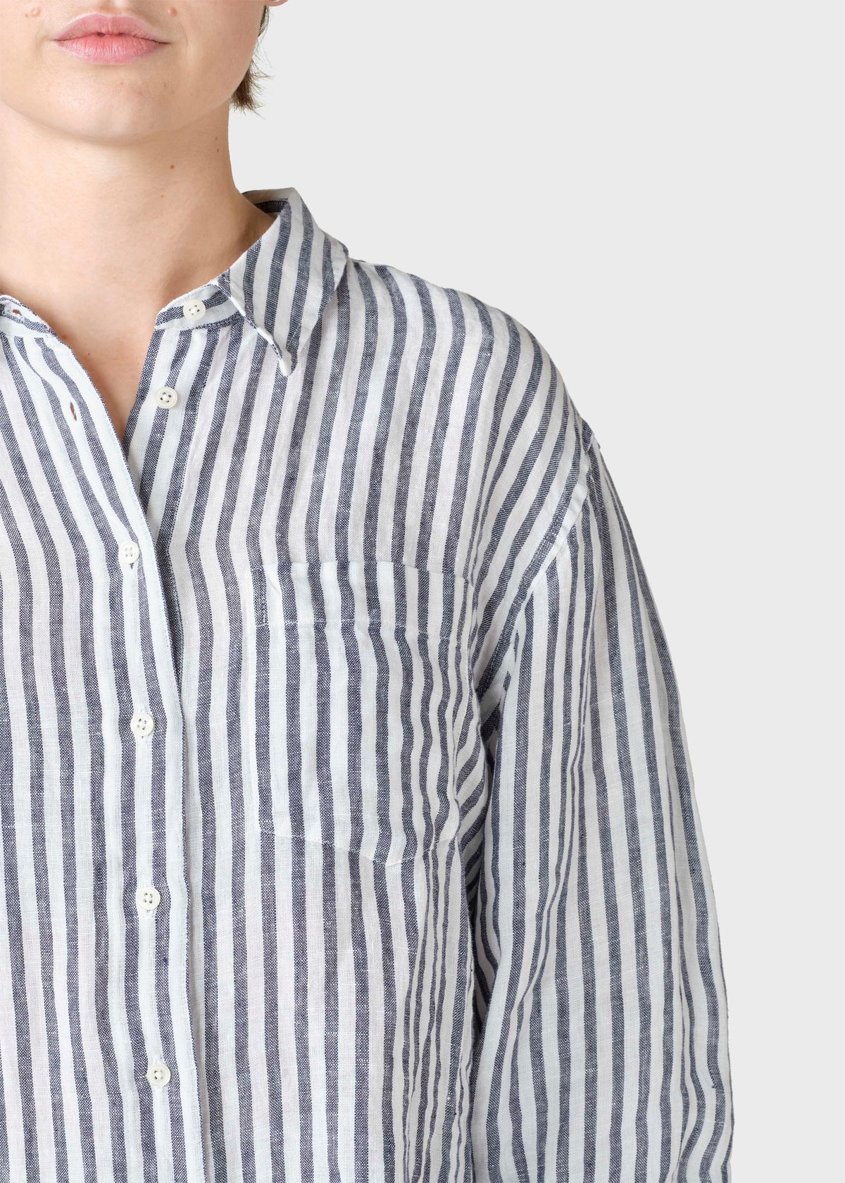 Klitmøller Collective ApS Belinda linen shirt Shirts Cream/navy