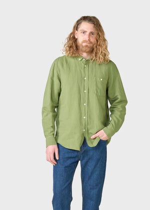 Klitmøller Collective ApS Benjamin linen shirt Shirts Forest green