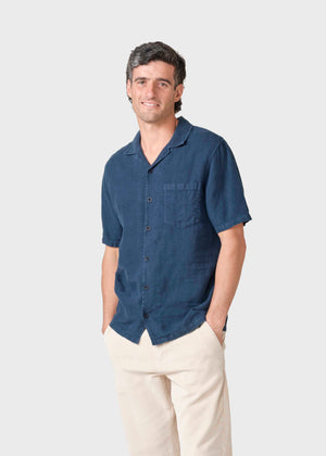 Klitmøller Collective ApS Birger S/S linen  Shirts Navy