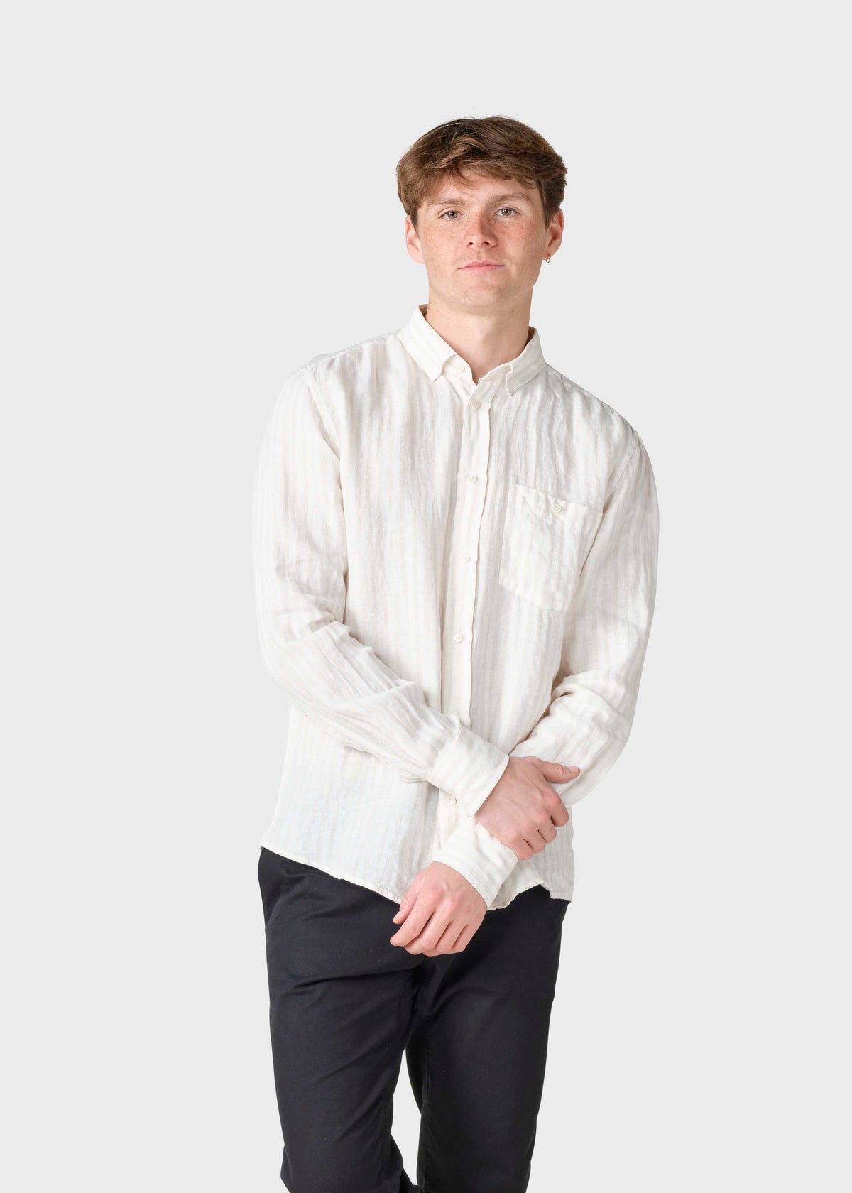 Klitmøller Collective ApS Dennis striped shirt Shirts Cream/sand