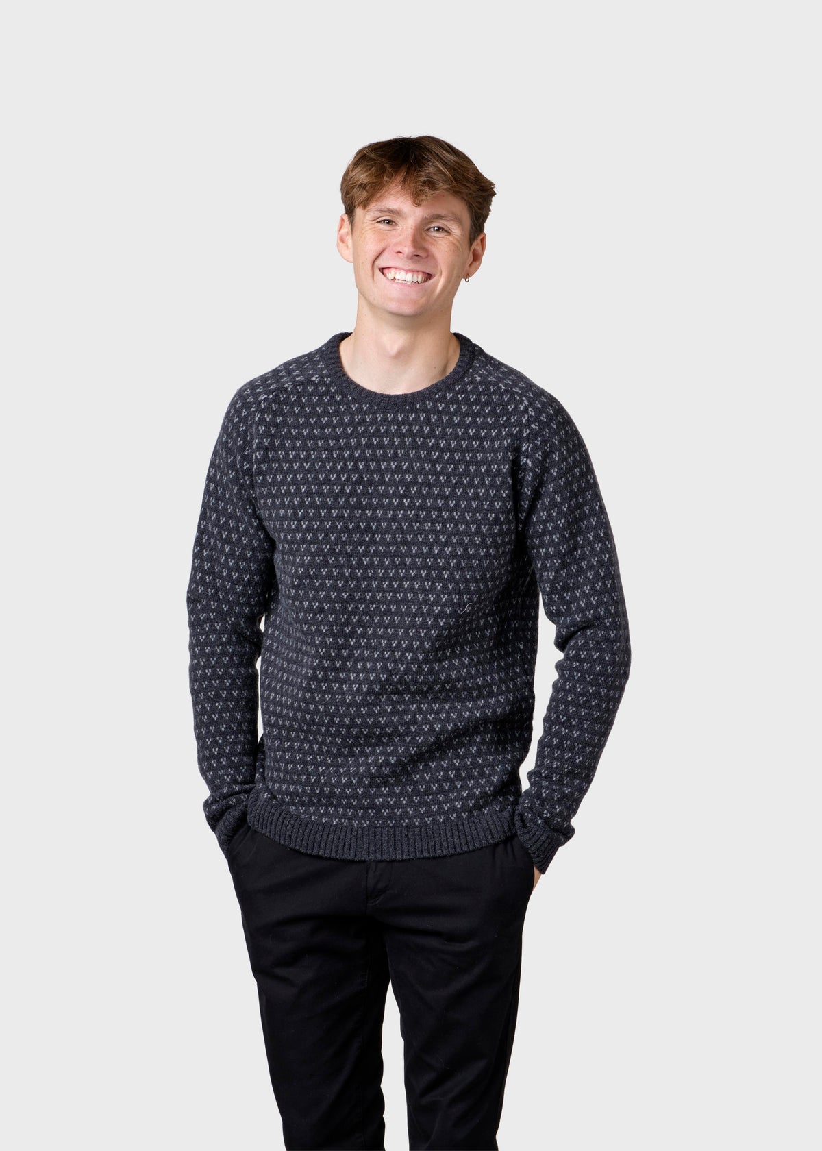 Klitmøller Collective ApS Hugo knit Knitted sweaters Anthracite/light grey