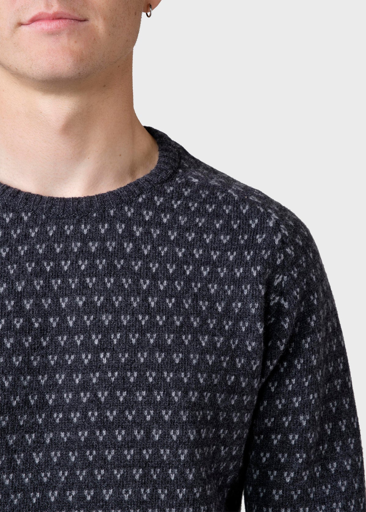 Klitmøller Collective ApS Hugo knit Knitted sweaters Anthracite/light grey