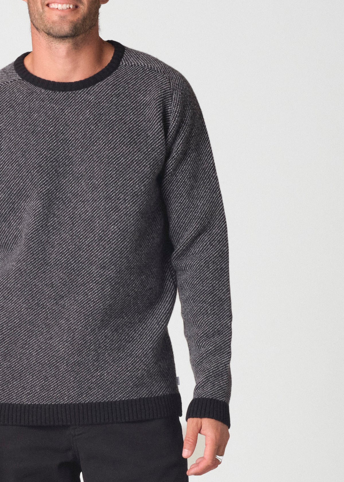 Klitmøller Collective ApS Johannes knit Knitted sweaters Black/light grey