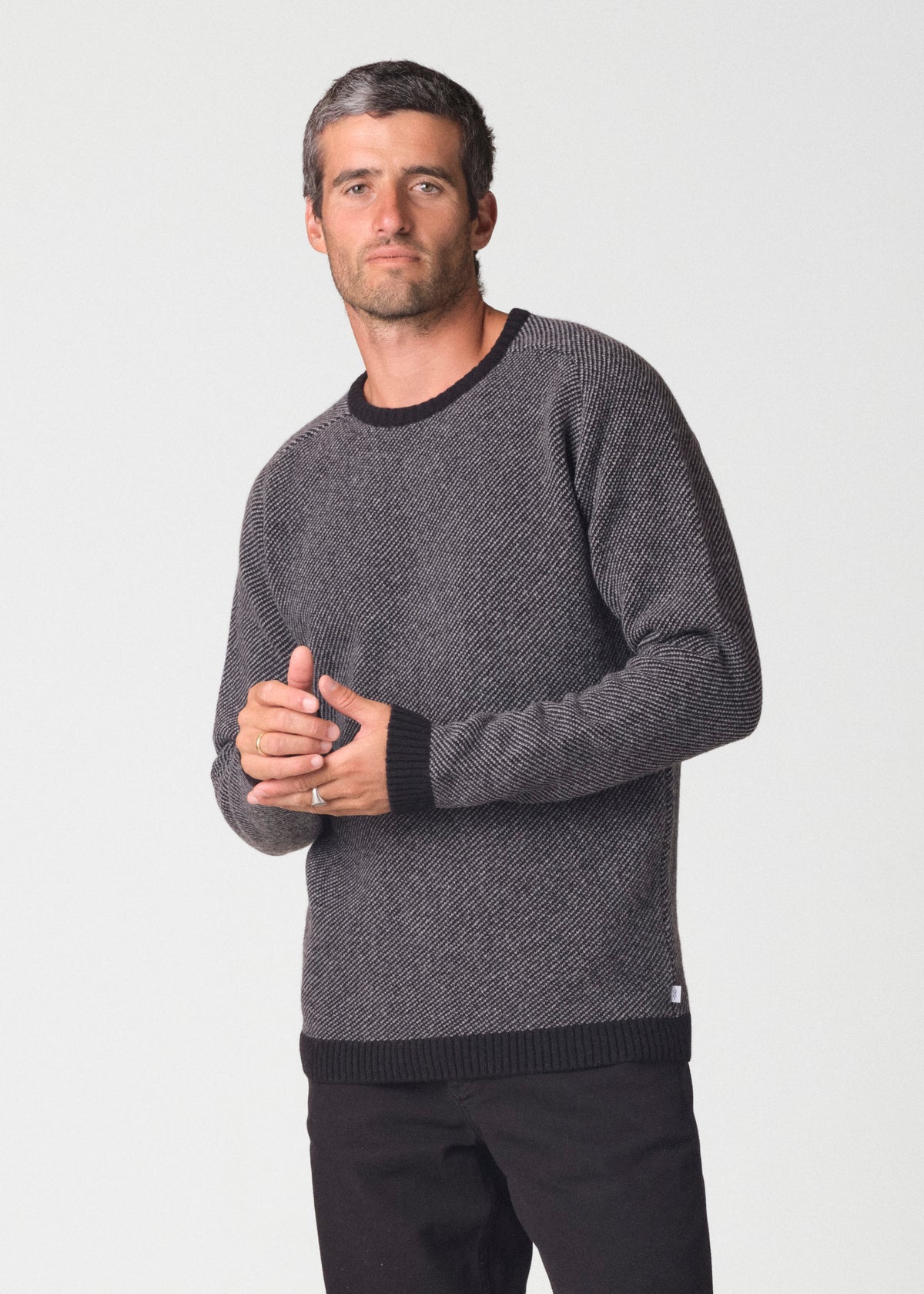 Klitmøller Collective ApS Johannes knit Knitted sweaters Black/light grey