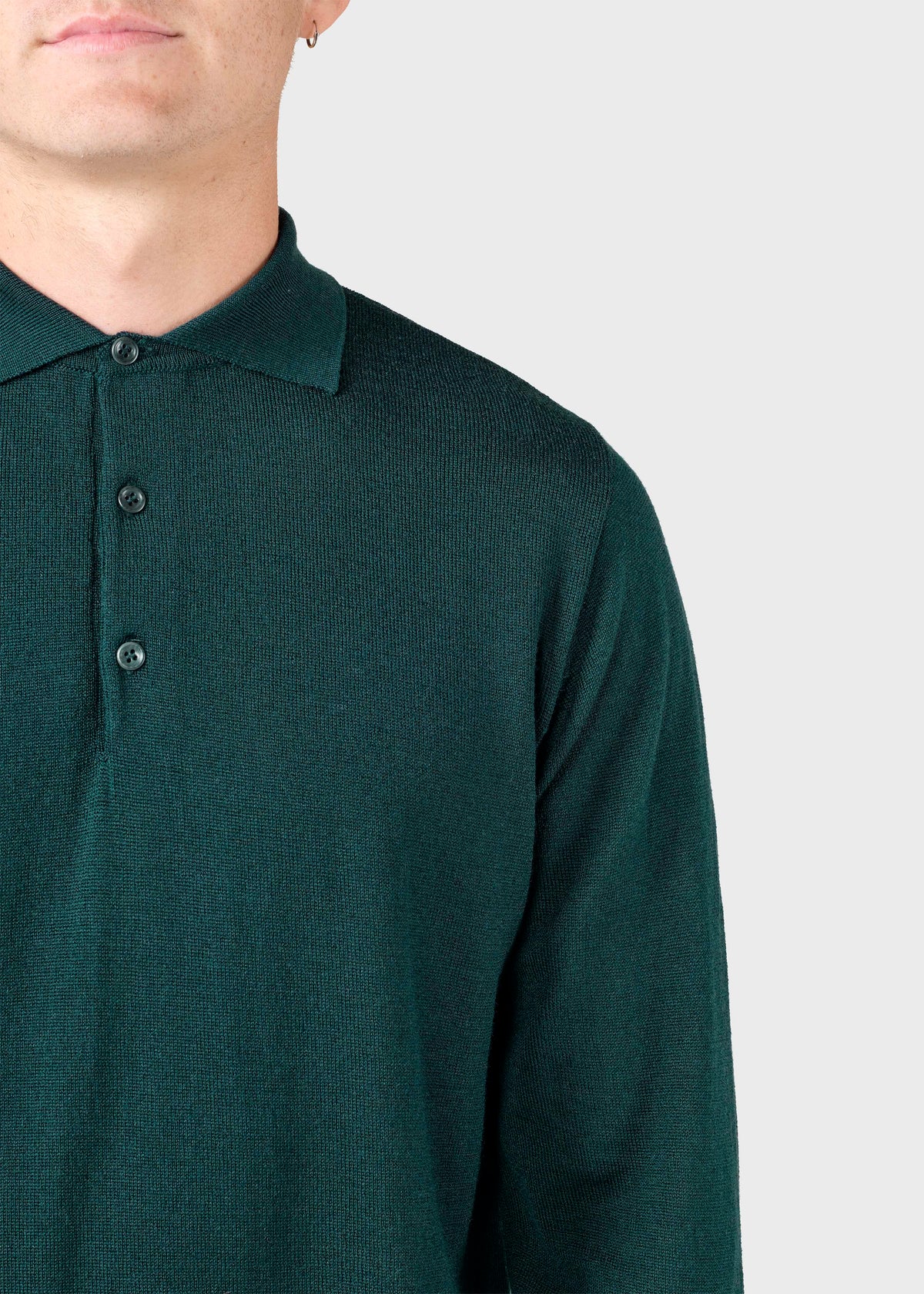 Klitmøller Collective ApS L/S Knit polo Knitted sweaters Olive