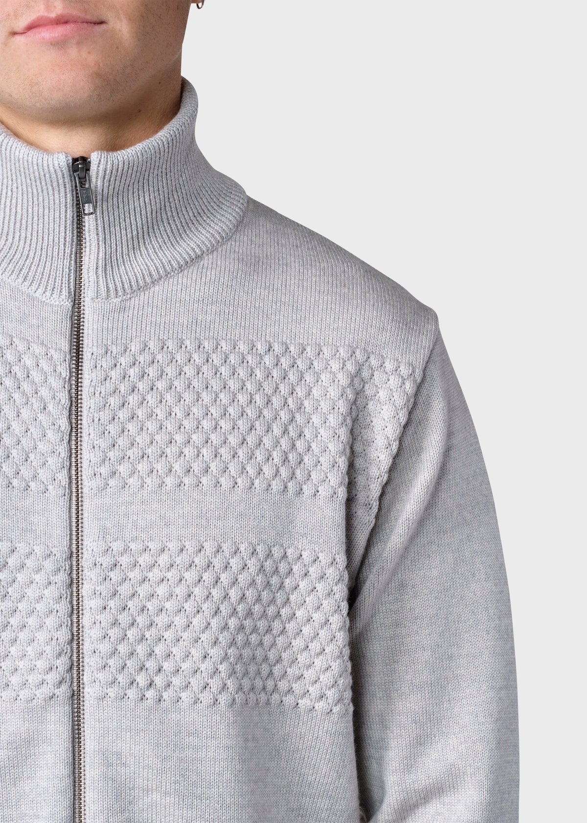 Klitmøller Collective ApS Marinus knit cardigan Knitted sweaters Pastel grey
