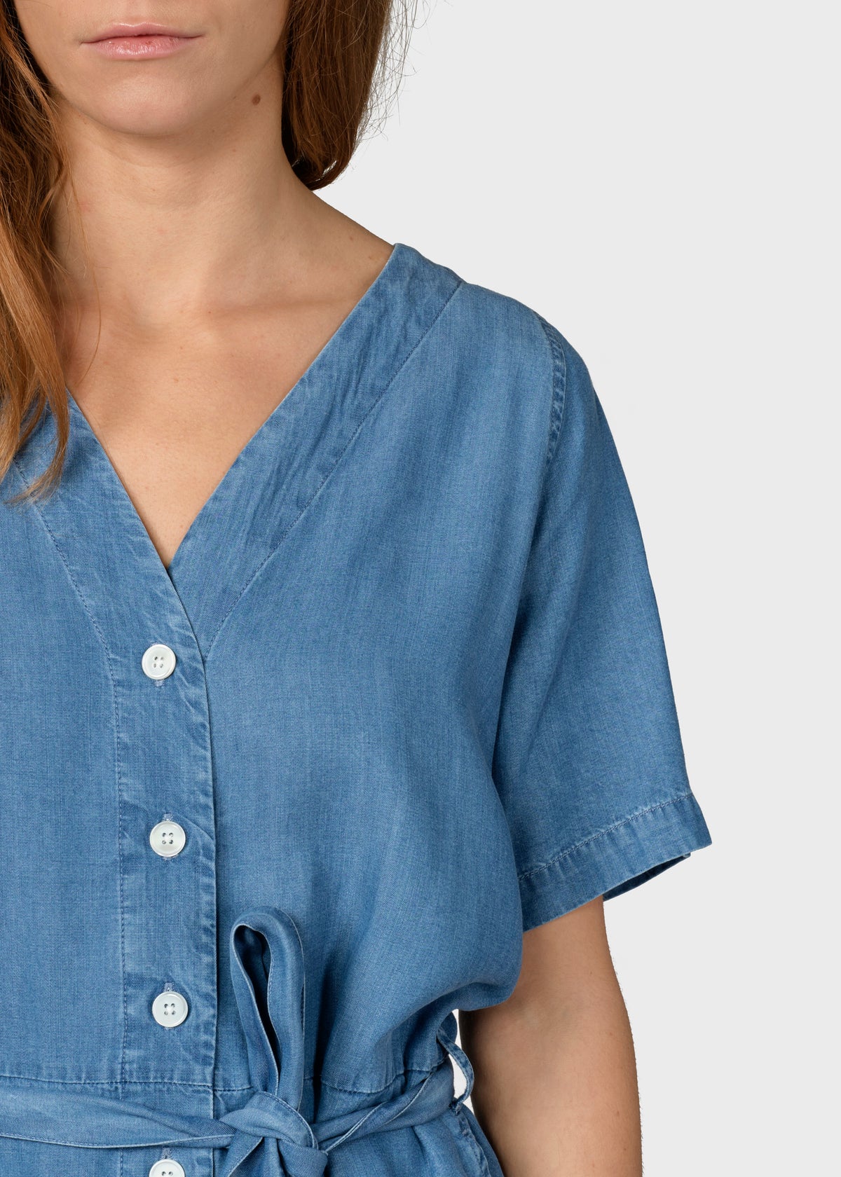 Klitmøller Collective ApS Marna short jumpsuit Jumpsuits Light blue chambrey