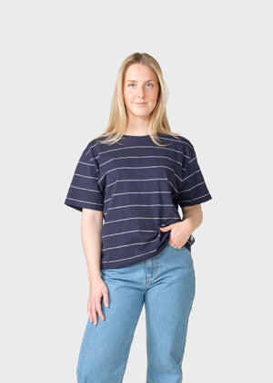 Klitmøller Collective ApS Megan tee T-Shirts Navy/cream