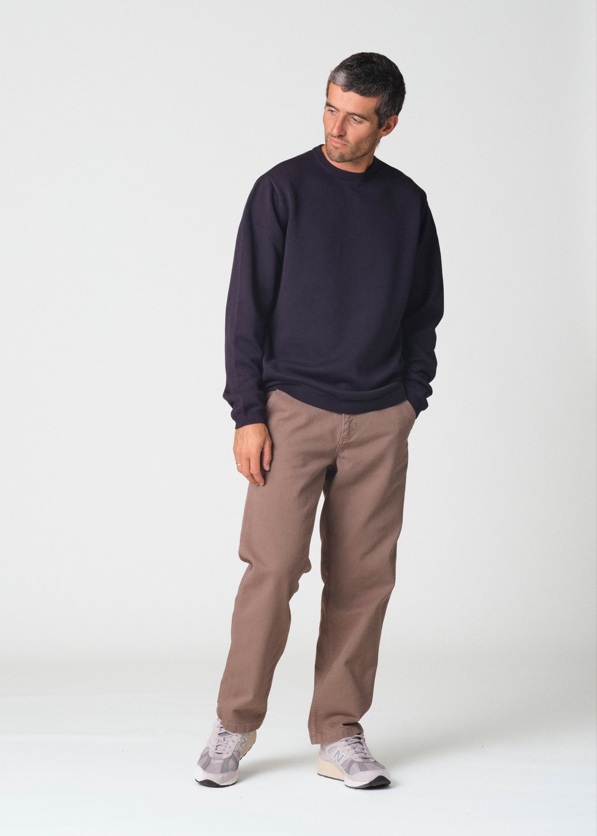 Klitmøller Collective ApS Mens basic cotton knit Knitted sweaters Navy