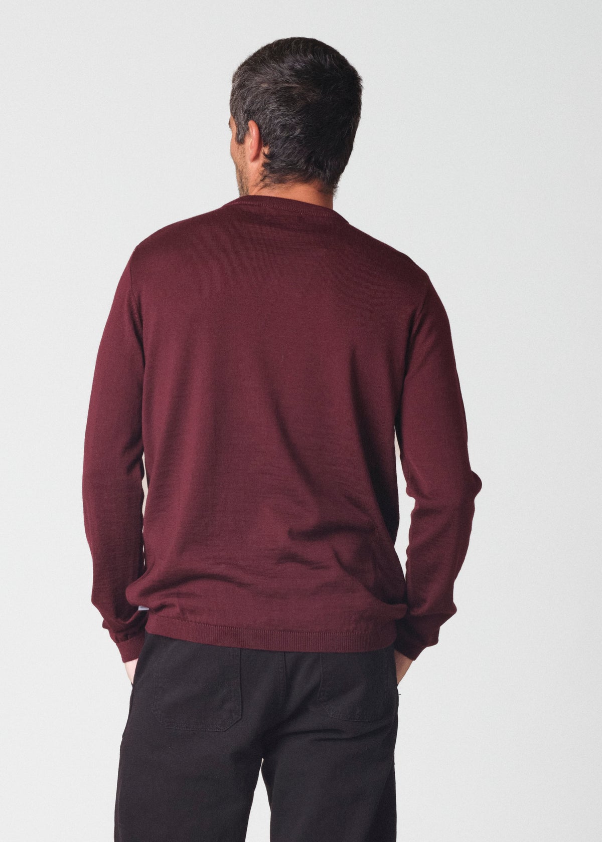 Klitmøller Collective ApS Mens basic merino knit Knitted sweaters Burgundy