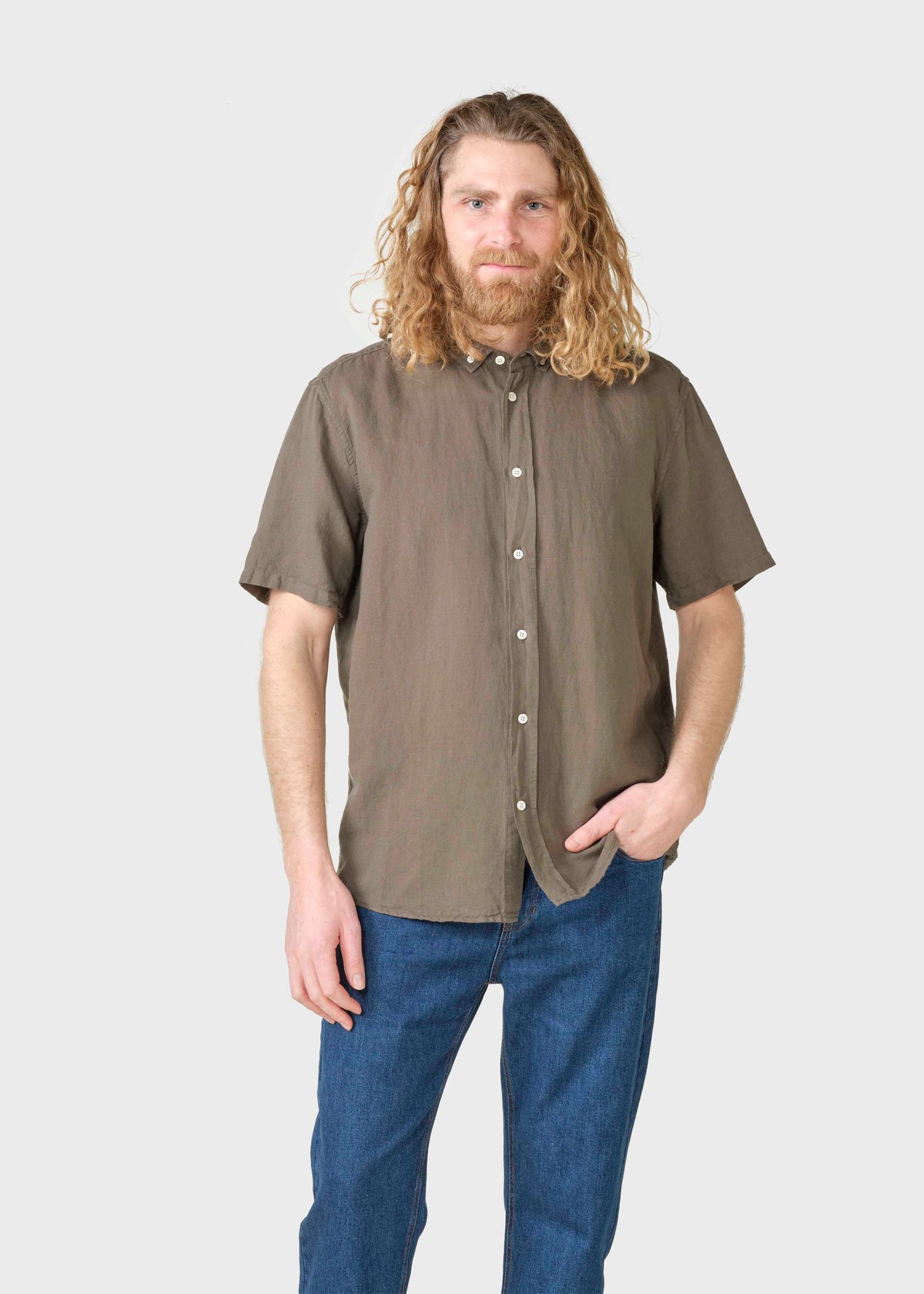 Klitmøller Collective ApS Mikkel linen shirt Shirts Taupe