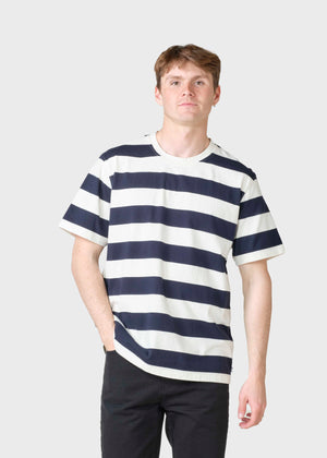 Klitmøller Collective ApS Murphey tee T-Shirts Cream/navy