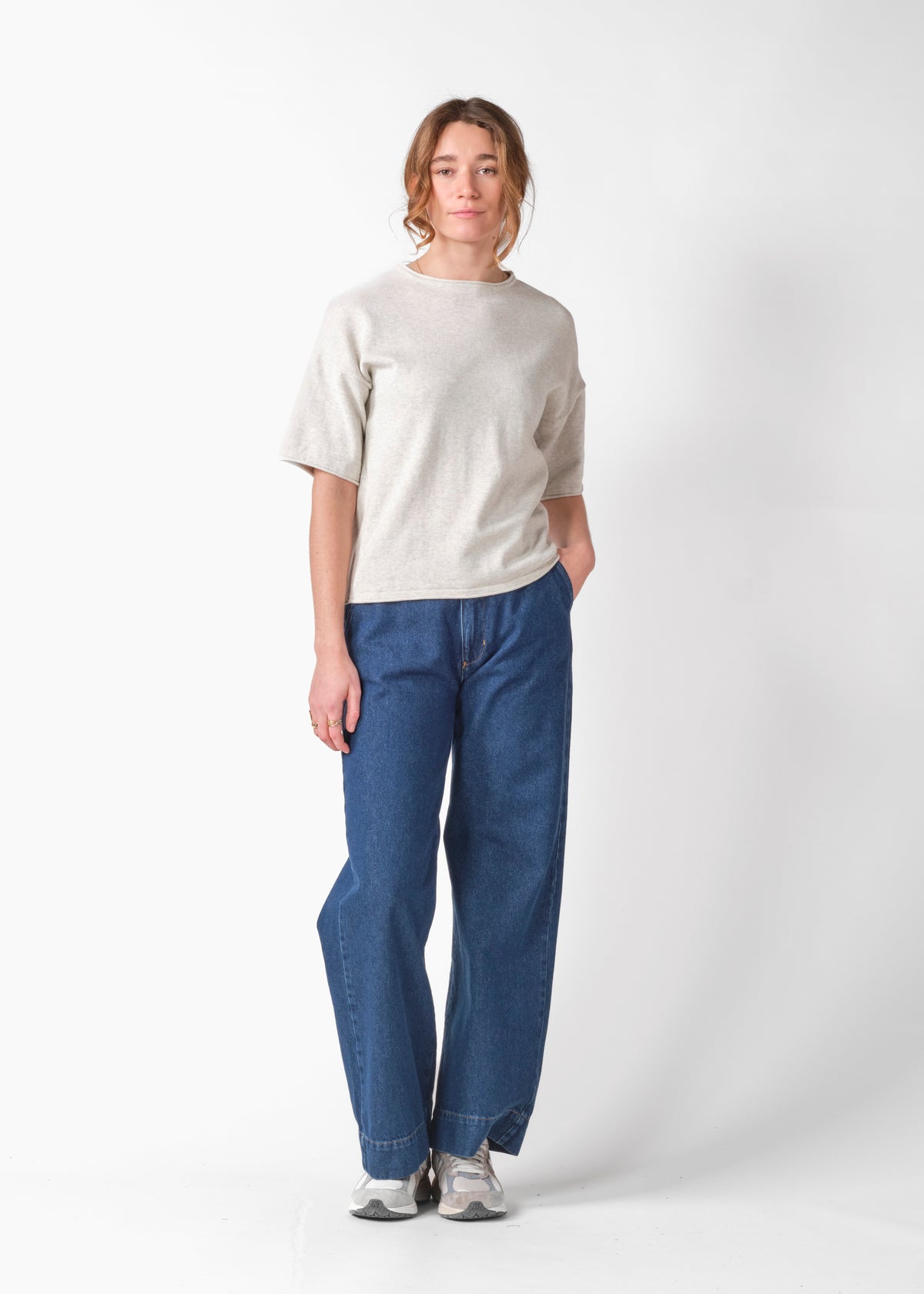 Klitmøller Collective ApS Patricia S/S knit Knitted sweaters Cream melange