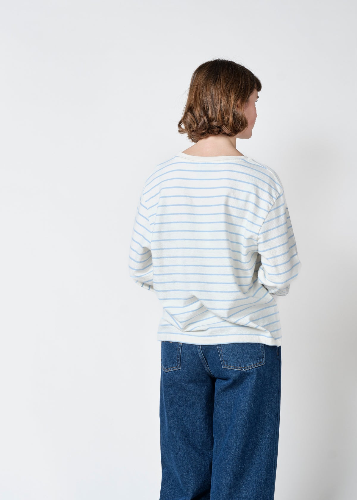Klitmøller Collective ApS Paulina L/S tee T-Shirts Cream/light blue