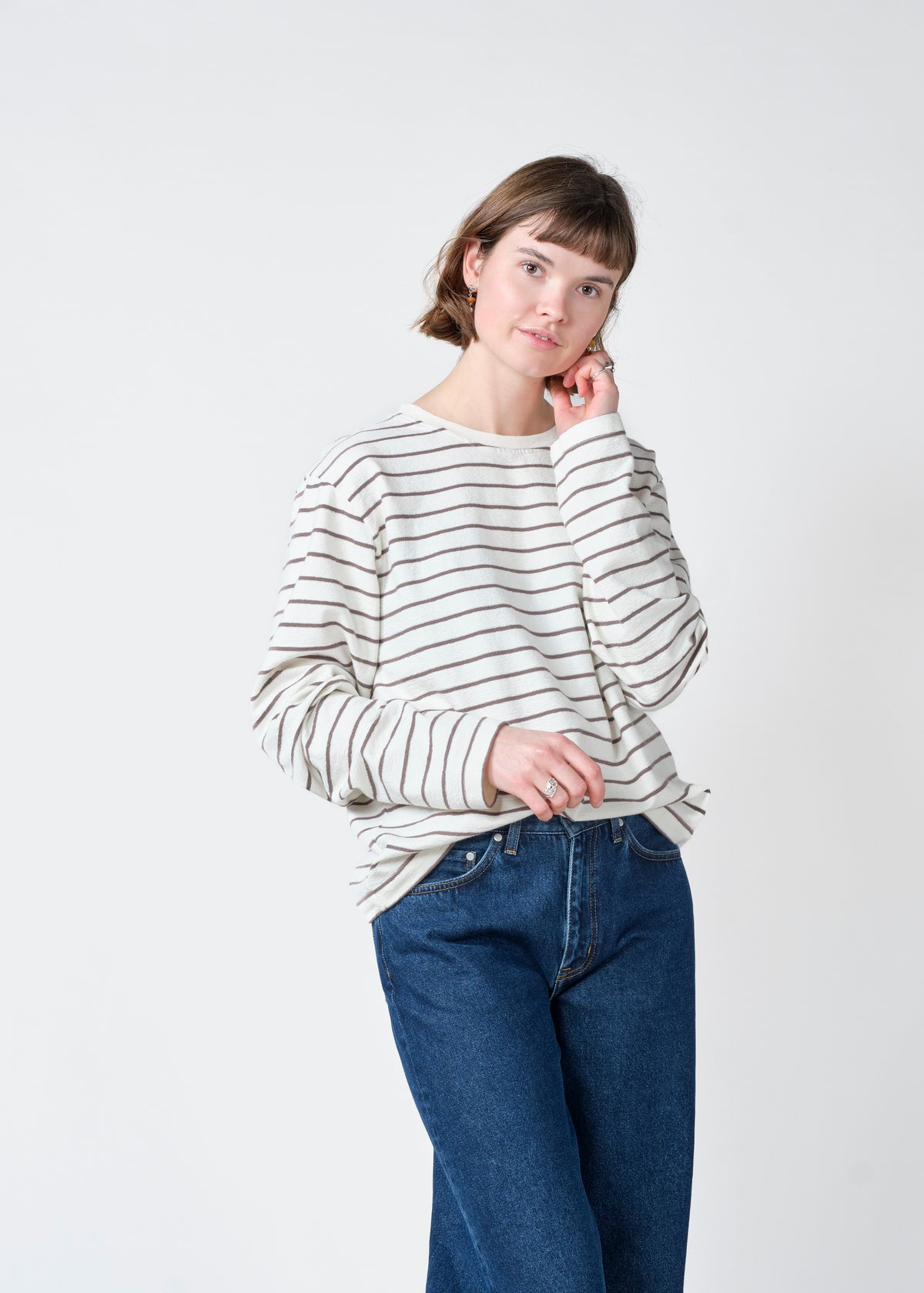 Klitmøller Collective ApS Paulina L/S tee T-Shirts Cream/taupe