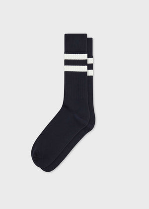 Klitmøller Collective ApS Retro cotton sock Socks Navy/cream