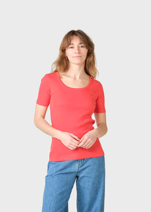 Klitmøller Collective ApS Rib tee T-Shirts Red