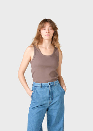 Klitmøller Collective ApS Rib top T-Shirts Taupe