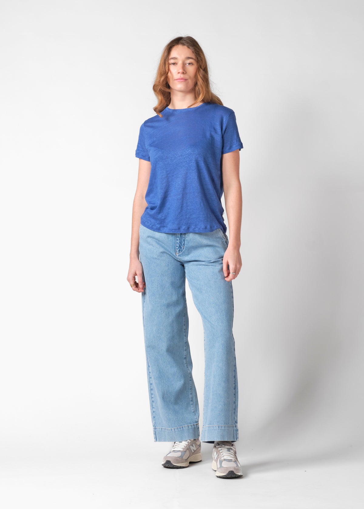 Klitmøller Collective ApS Rikke linen tee T-Shirts Surf blue