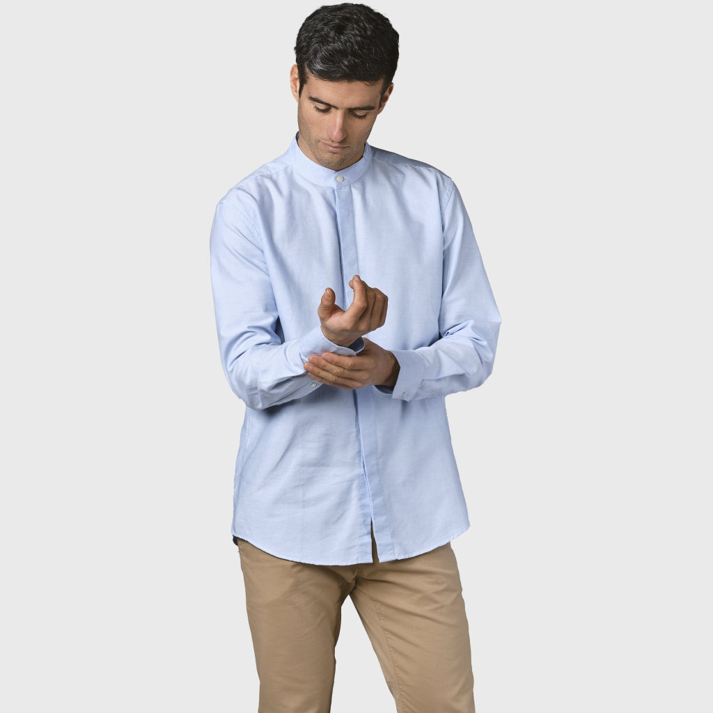 Klitmøller Collective ApS Simon shirt GOTS Shirts Blue melange