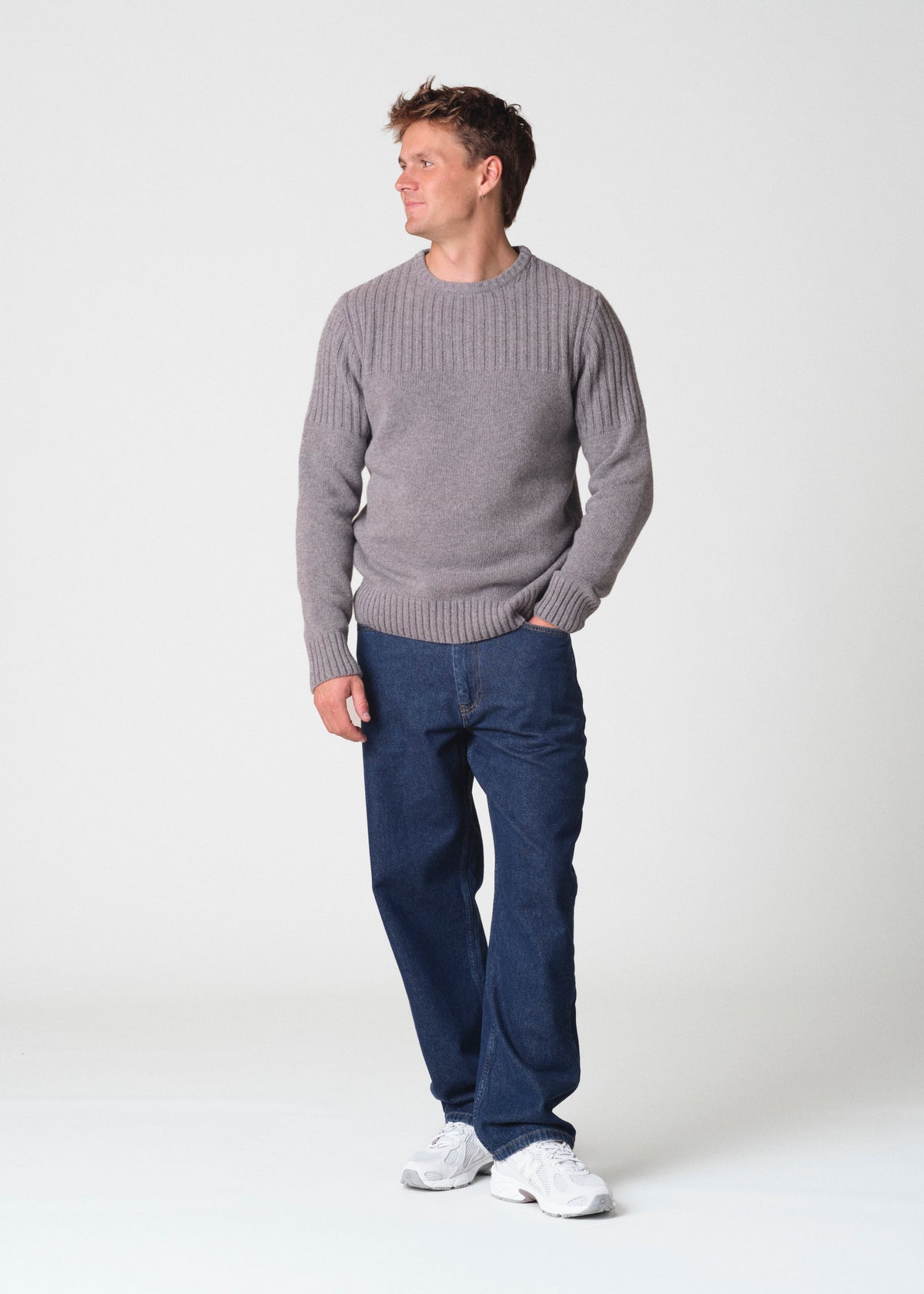 Klitmøller Collective ApS Søren knit Knitted sweaters Light grey