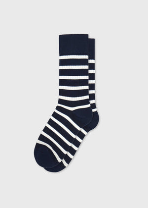 Klitmøller Collective ApS Stripe sock Socks Navy/cream