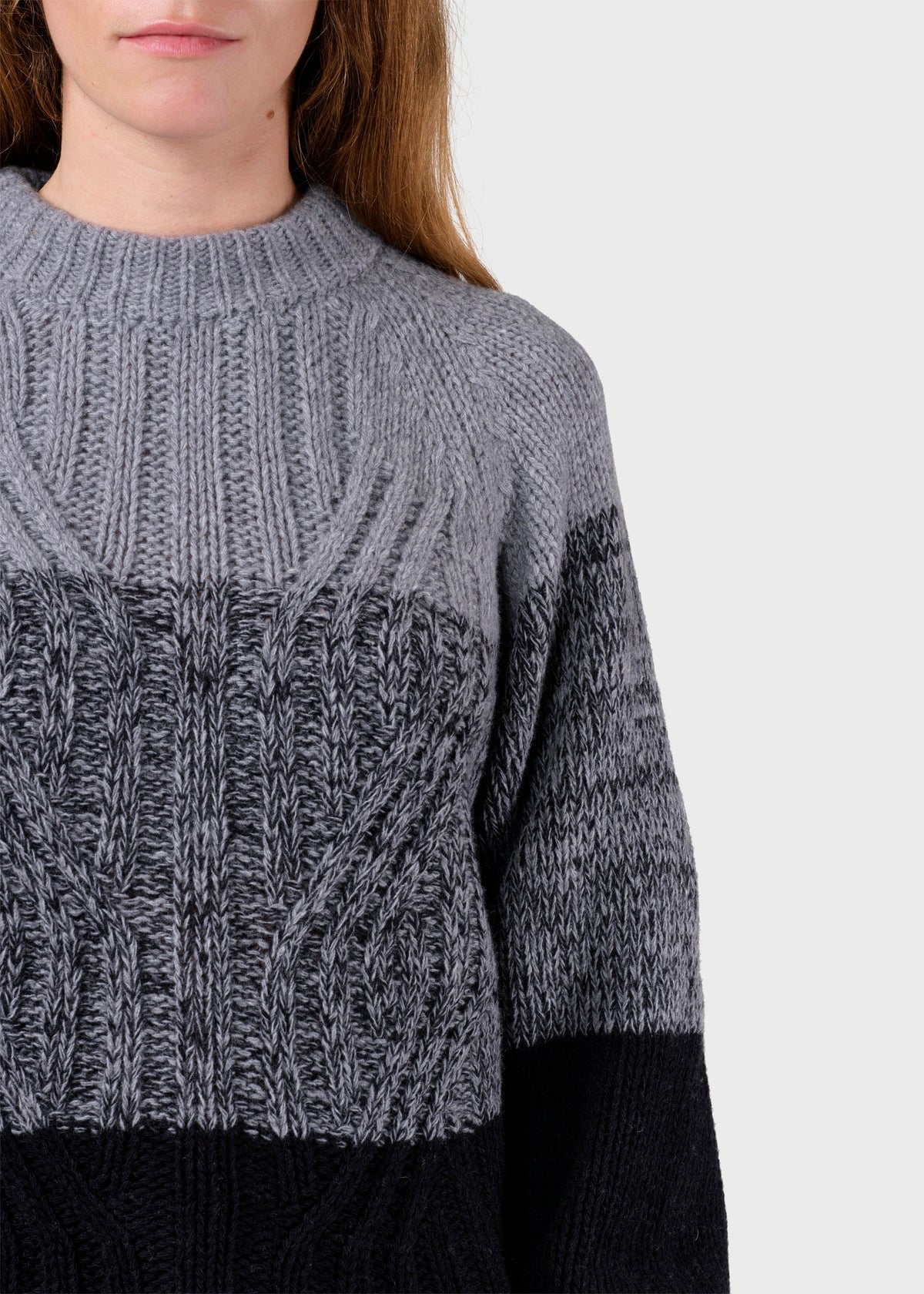 Klitmøller Collective ApS Viva knit Knitted sweaters Light grey/black