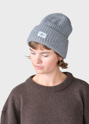 Klitmøller Collective ApS Wide rib beanie Beanies Light grey