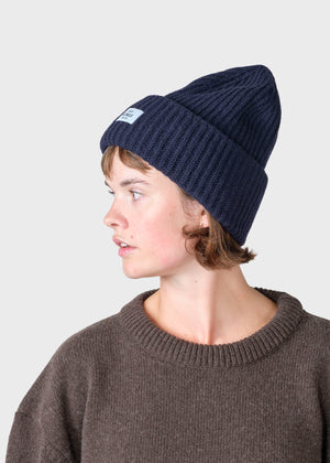 Klitmøller Collective ApS Wide rib beanie Beanies Navy