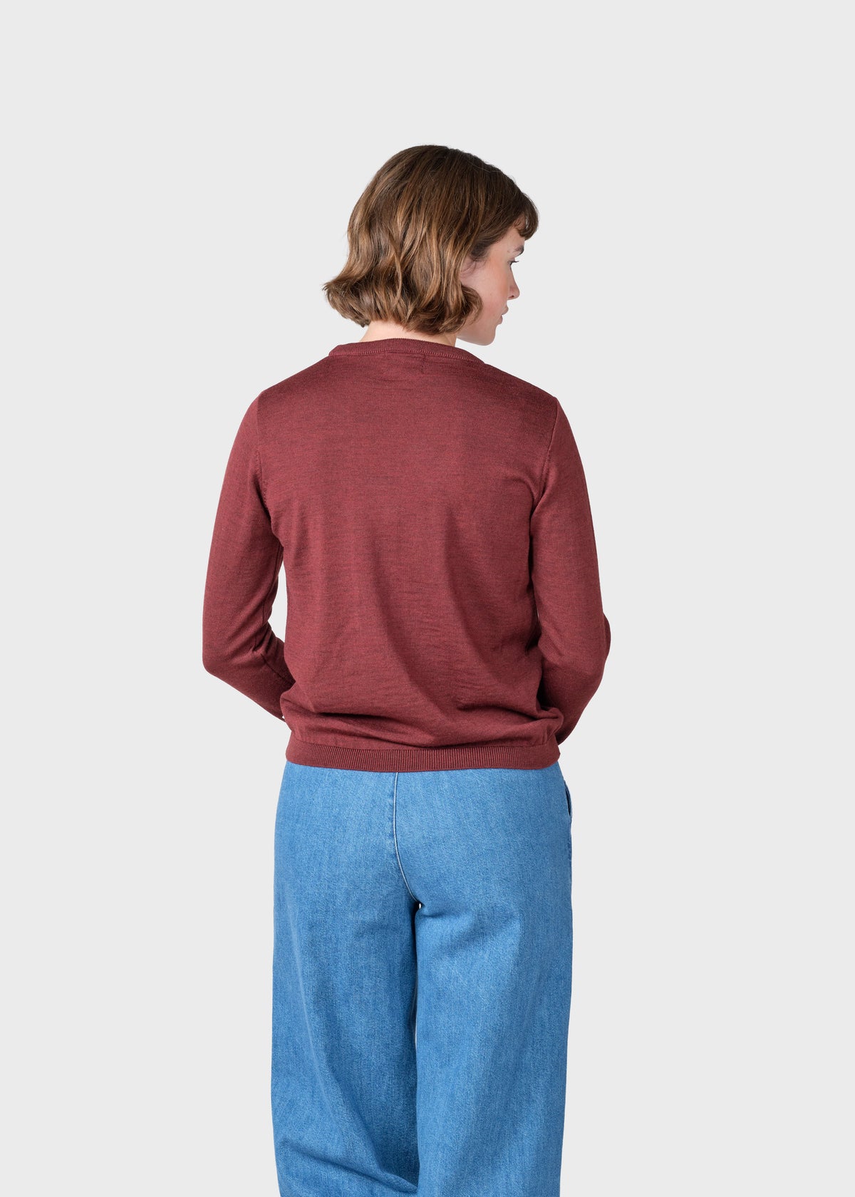 Klitmøller Collective ApS Womens basic merino knit Knitted sweaters Burgundy