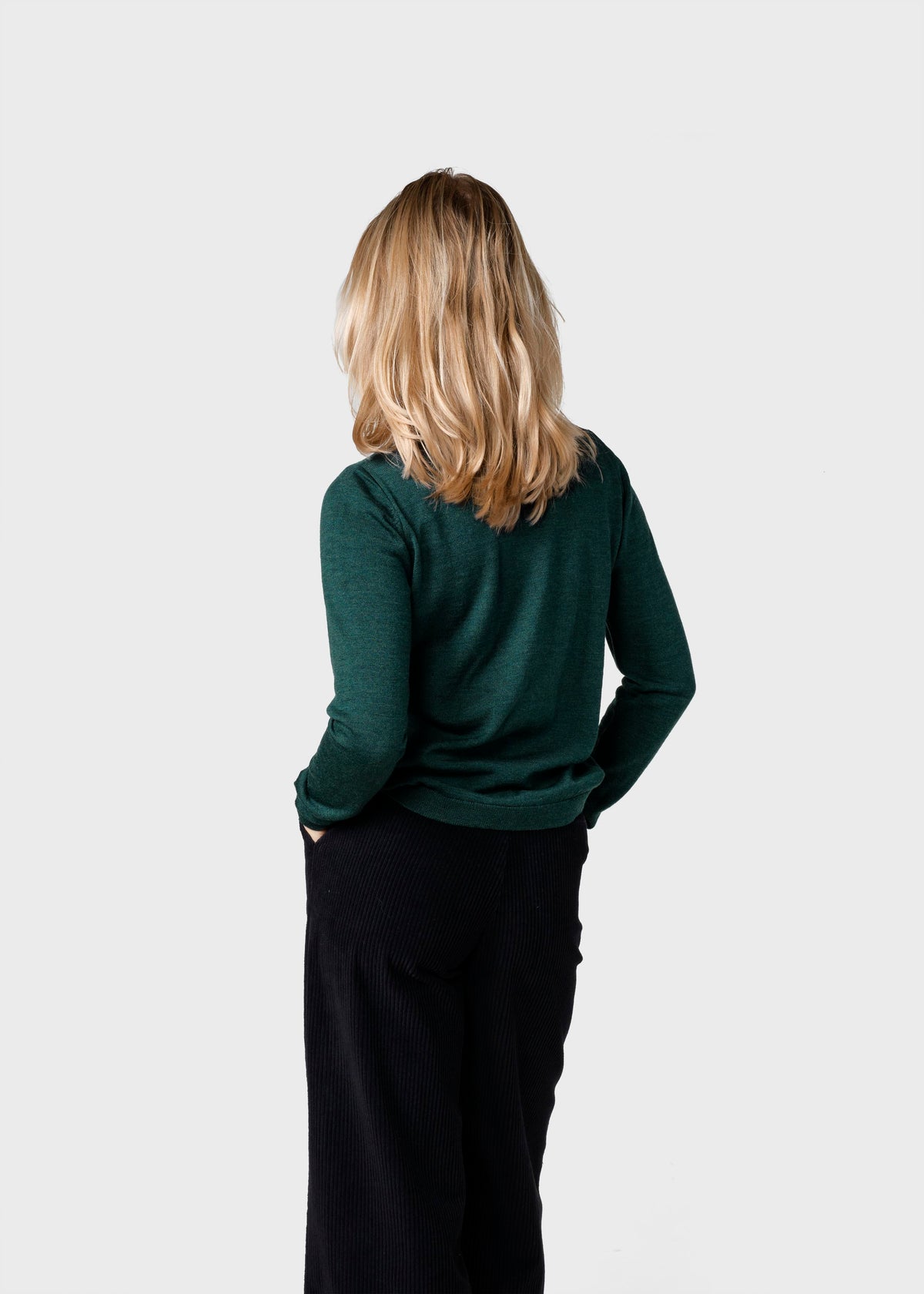Klitmøller Collective ApS Womens basic merino knit Knitted sweaters Moss Green