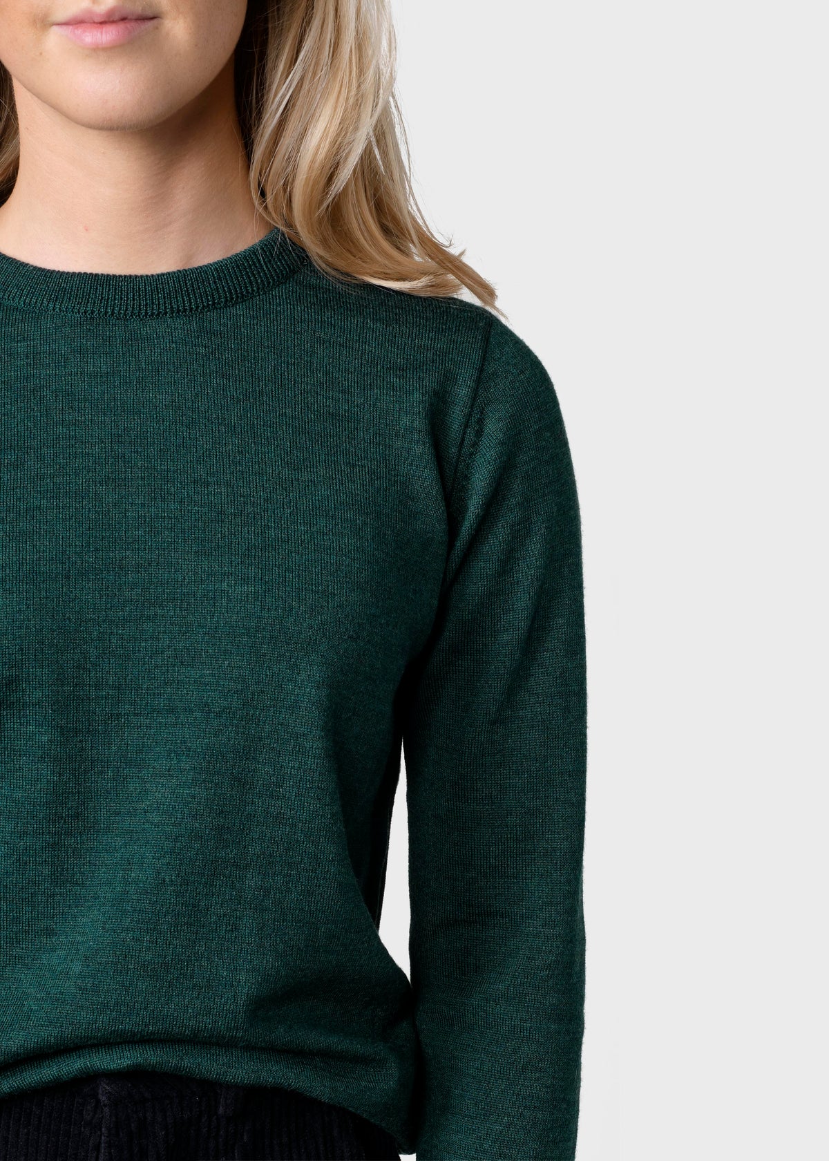Klitmøller Collective ApS Womens basic merino knit Knitted sweaters Moss Green