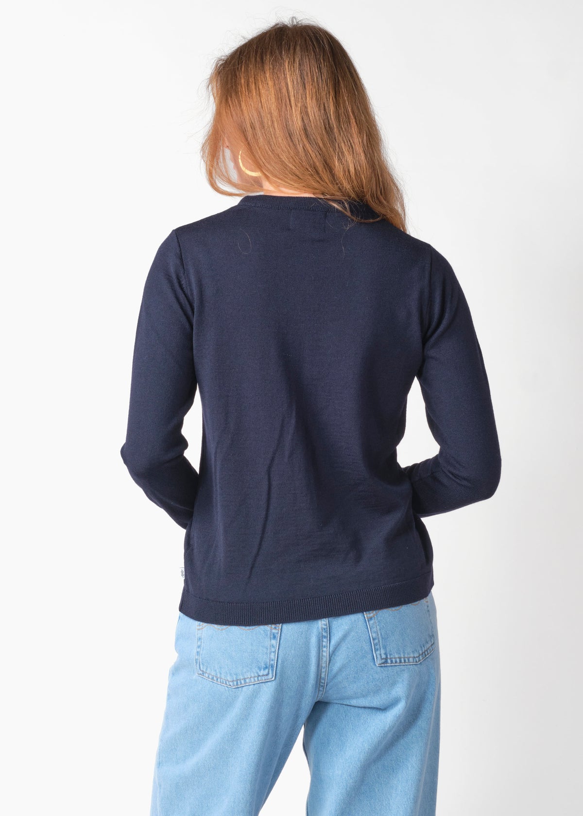 Klitmøller Collective ApS Womens basic merino knit Knitted sweaters Navy