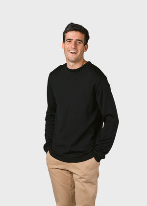 Klitmøller Collective ApS Mens basic merino knit Knitted sweaters Black