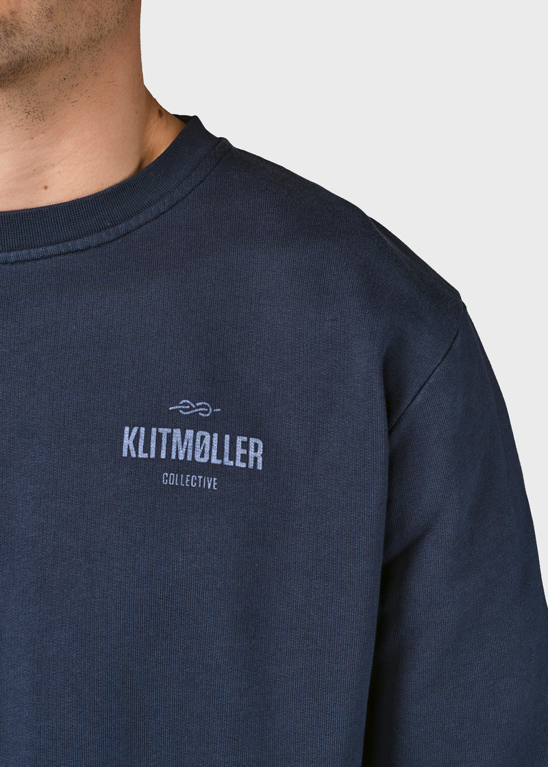 Klitmøller Collective ApS  Mens small logo crew Sweatshirts Navy