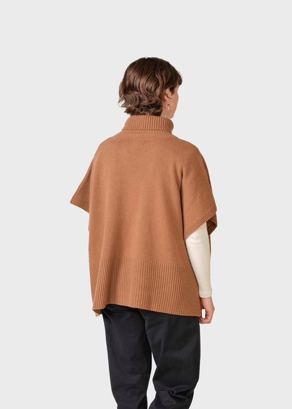 Klitmøller Collective ApS Alba knit poncho Knitted sweaters Camel