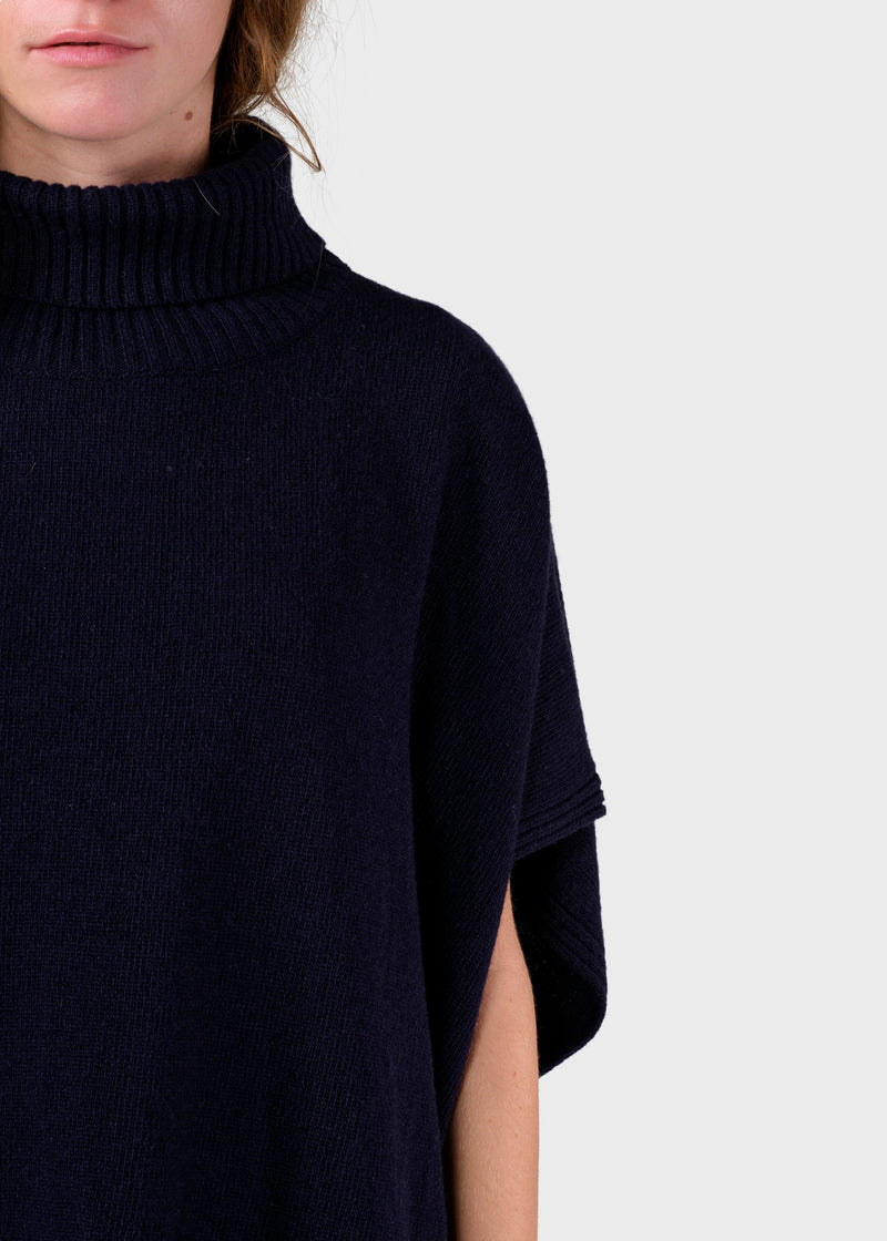 Klitmøller Collective ApS Alba knit poncho Knitted sweaters Navy