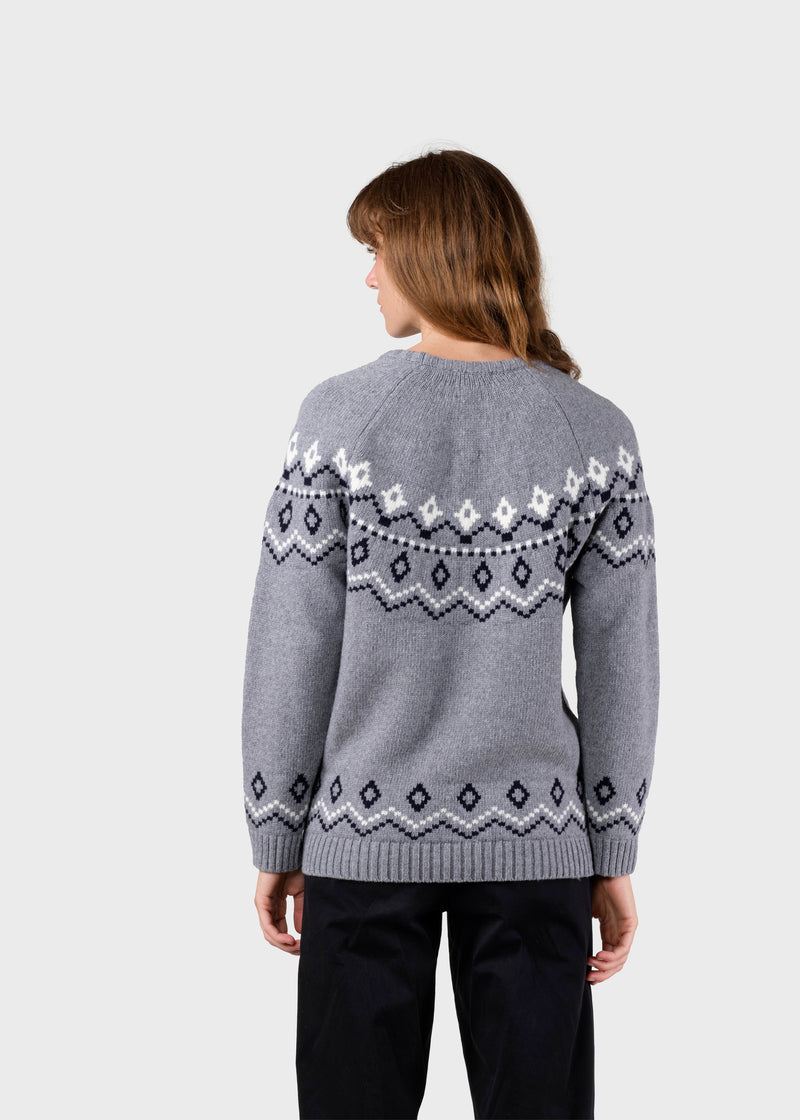 Klitmøller Collective ApS Alina knit Knitted sweaters Light grey/navy/cream