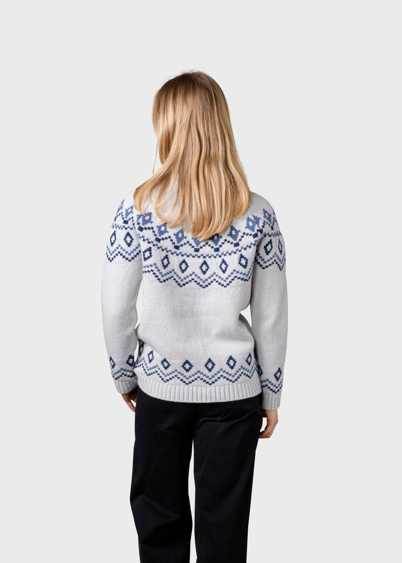 Klitmøller Collective ApS Alina knit Knitted sweaters Pastel grey/deep blue/sky blue