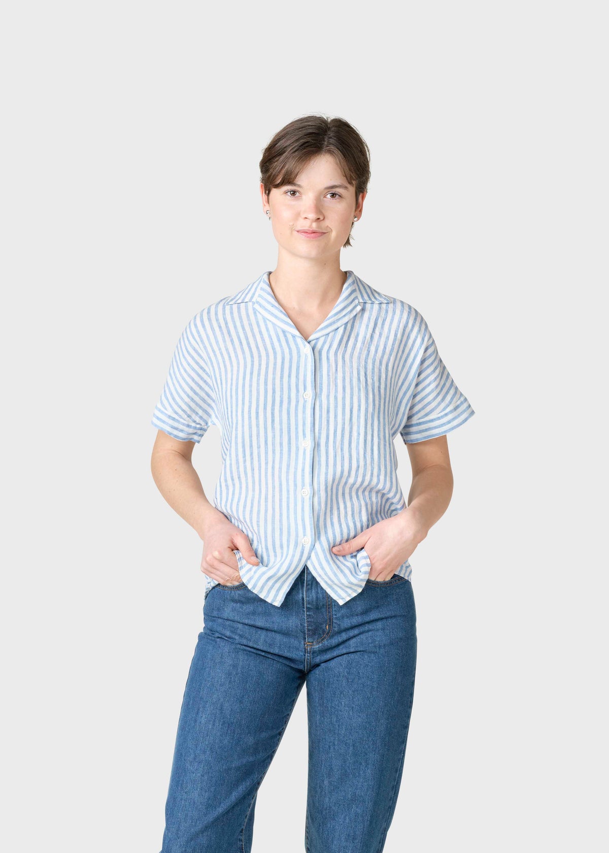 Klitmøller Collective ApS Amanda shirt  Shirts Cream/light blue