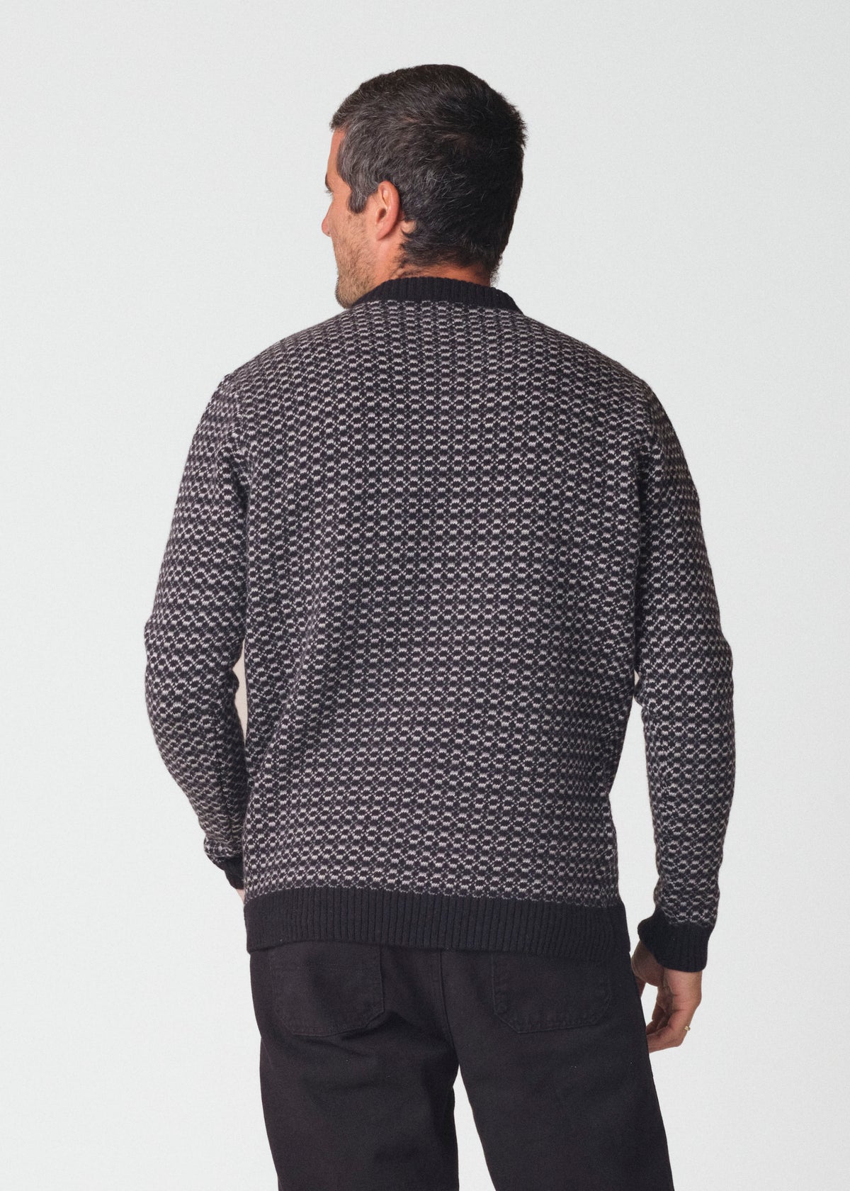 Klitmøller Collective ApS Asger knit Knitted sweaters Black/light grey/pastel grey