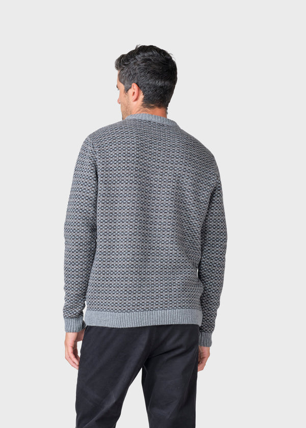 Klitmøller Collective ApS Asger knit  Knitted sweaters Light grey/black/taupe