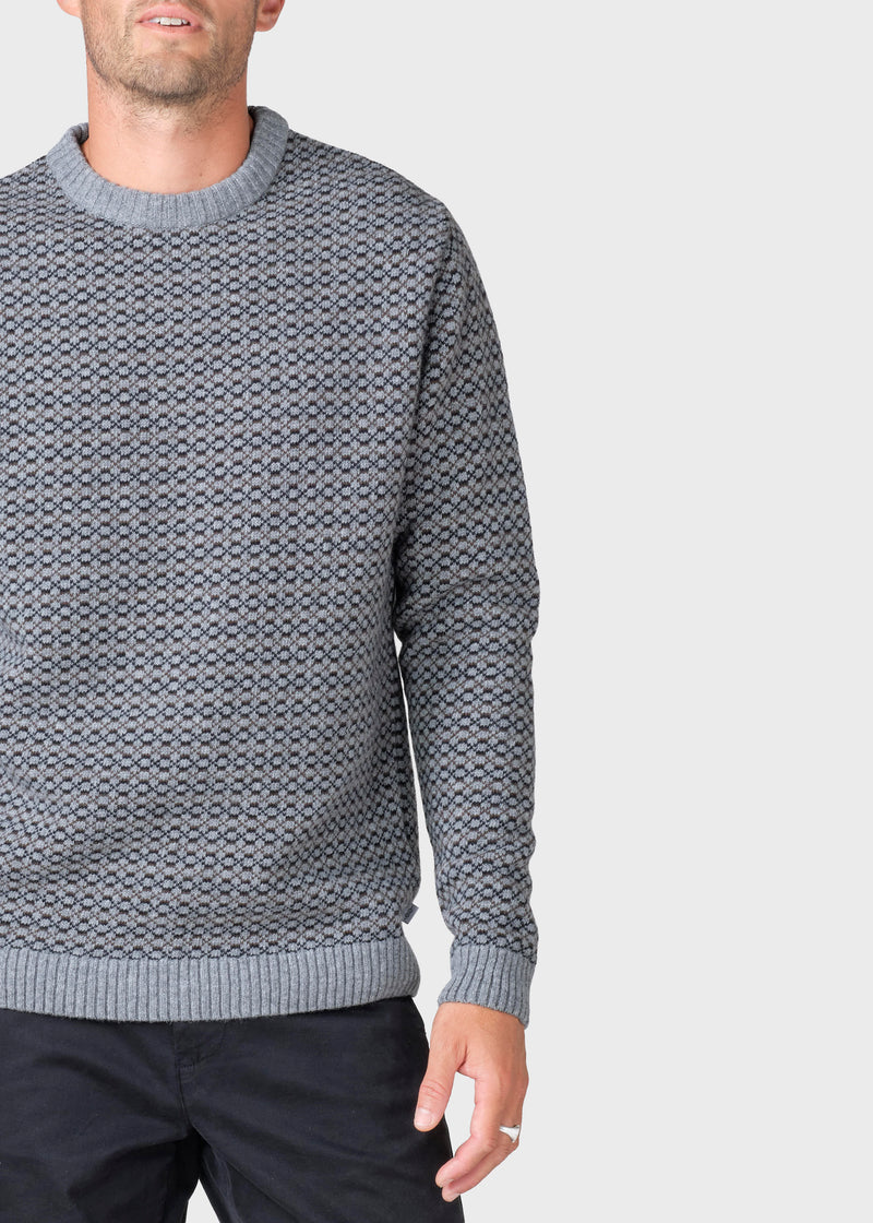 Klitmøller Collective ApS Asger knit  Knitted sweaters Light grey/black/taupe