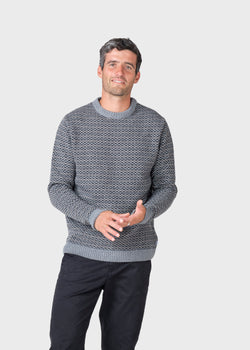 Klitmøller Collective ApS Asger knit  Knitted sweaters Light grey/black/taupe