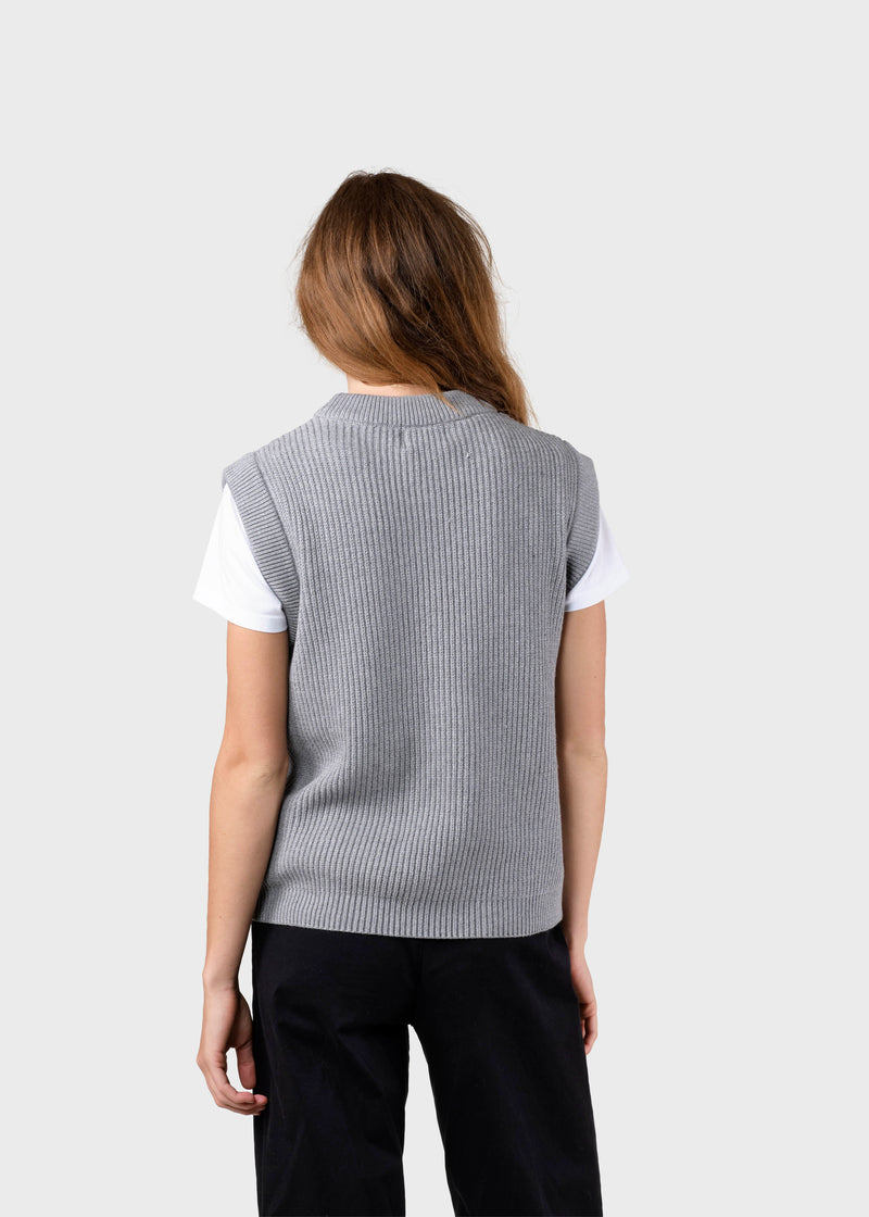 Klitmøller Collective ApS Aurora knit vest Knitted sweaters Light grey