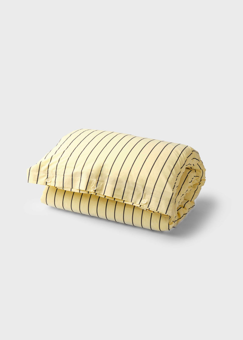Klitmøller Collective Home Bed set - Striped - 140 x 200 + 60 x 70 Textiles Lemon sorbet/navy